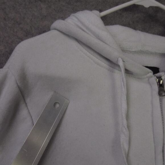 Aeropostale Hoodie Womens Medium White Zip Up Sweatshirt AERO 1987 Graphic - Picture 5 of 16